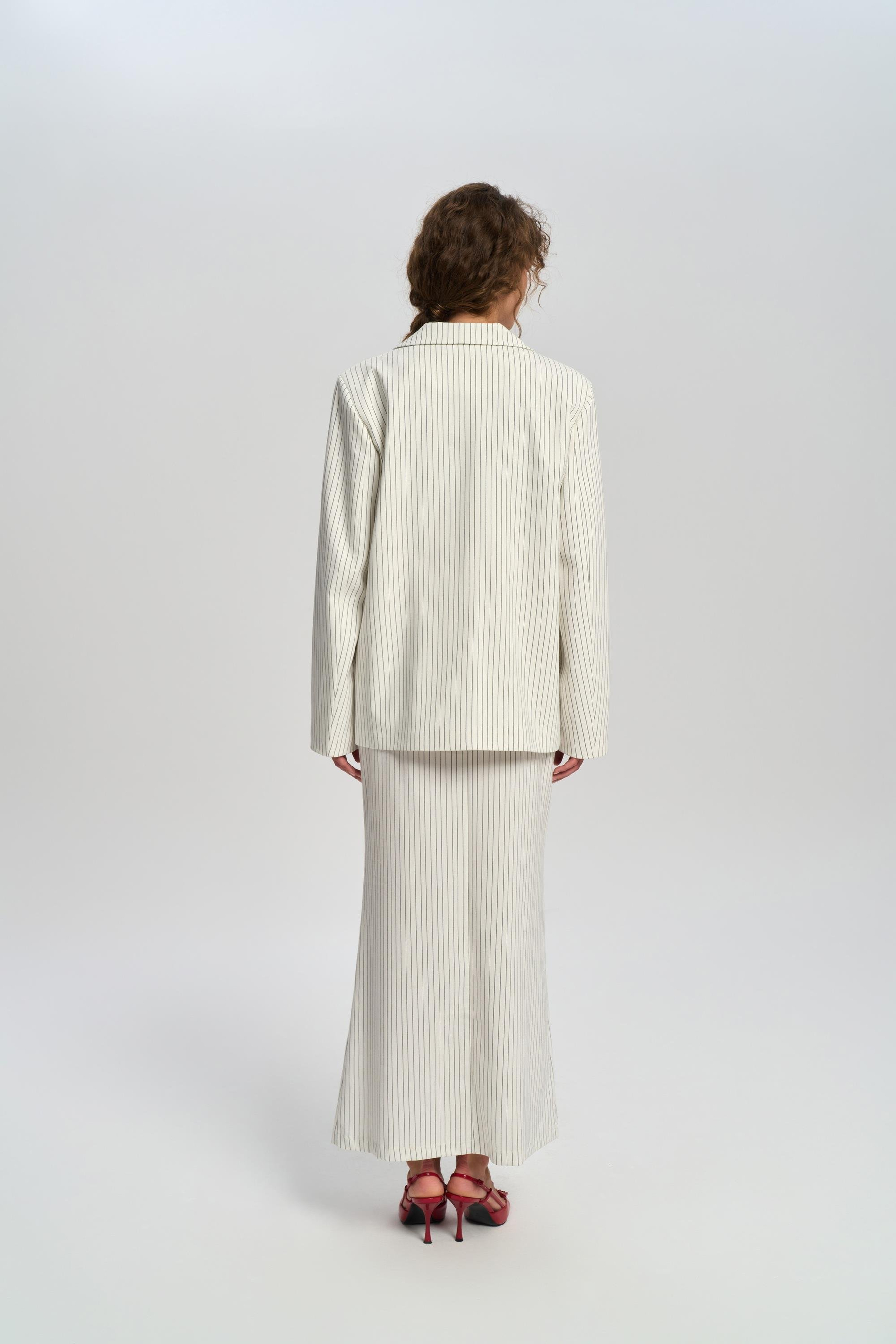 Bruno Striped Ecru Blazer