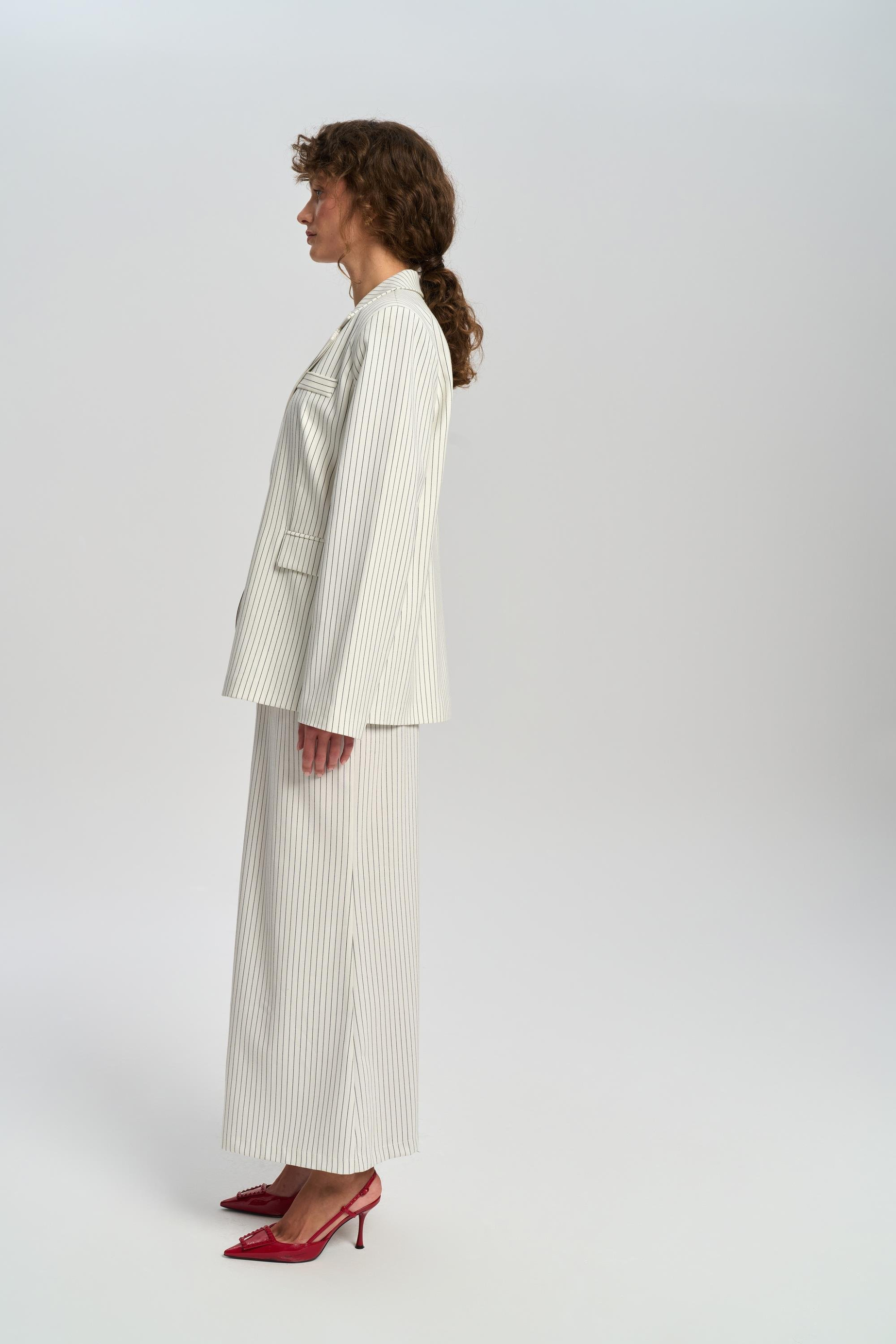 Bruno Striped Ecru Blazer