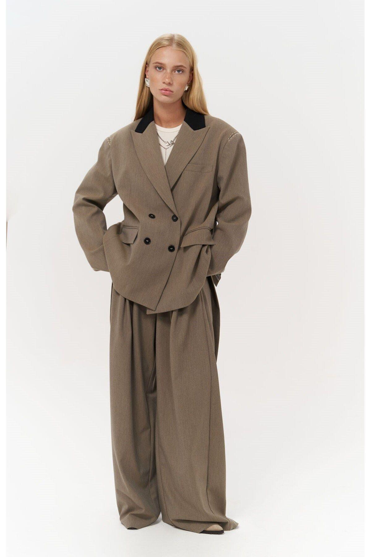 Buller Khaki Trousers with Belt Detail