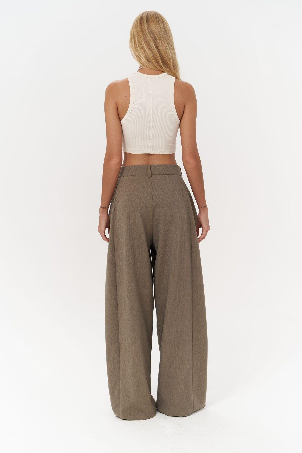 Buller Khaki Trousers with Belt Detail