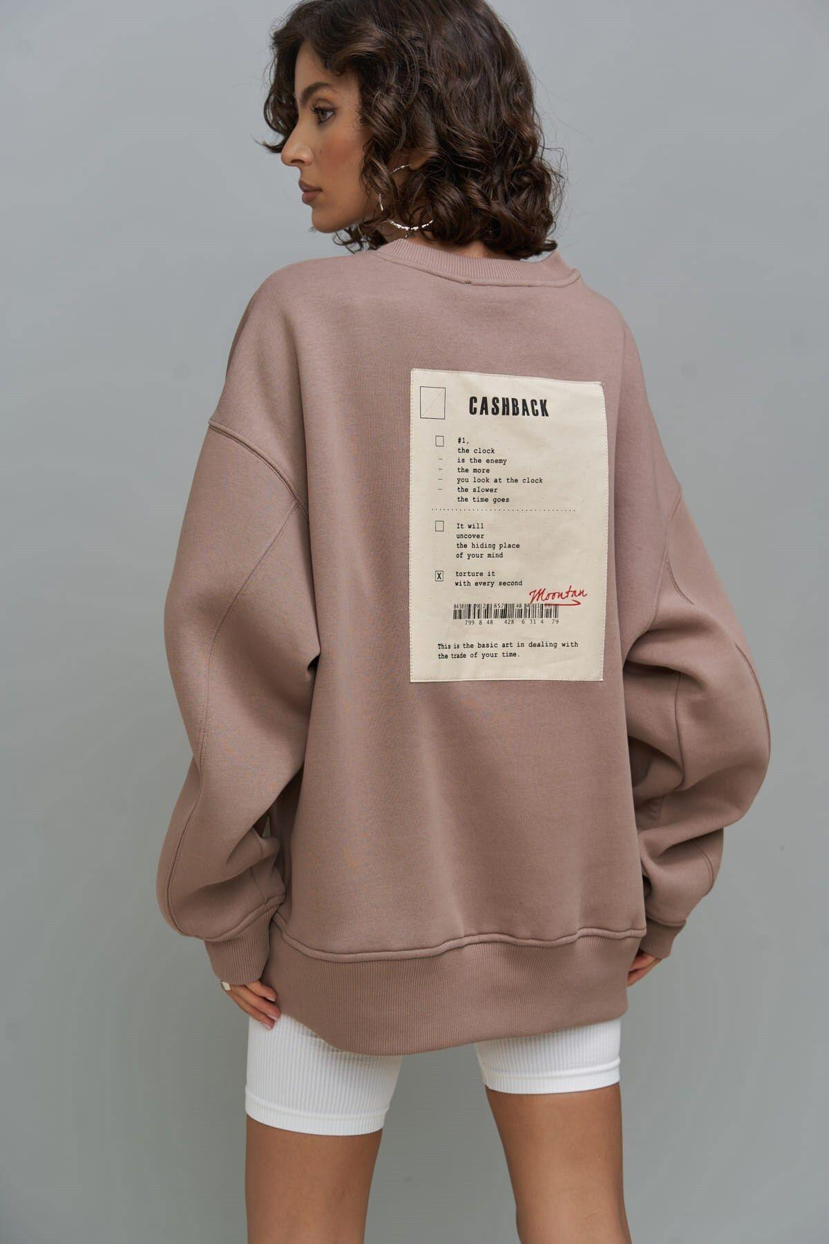 Cashback Taupe Gray Oversize Sweatshirt