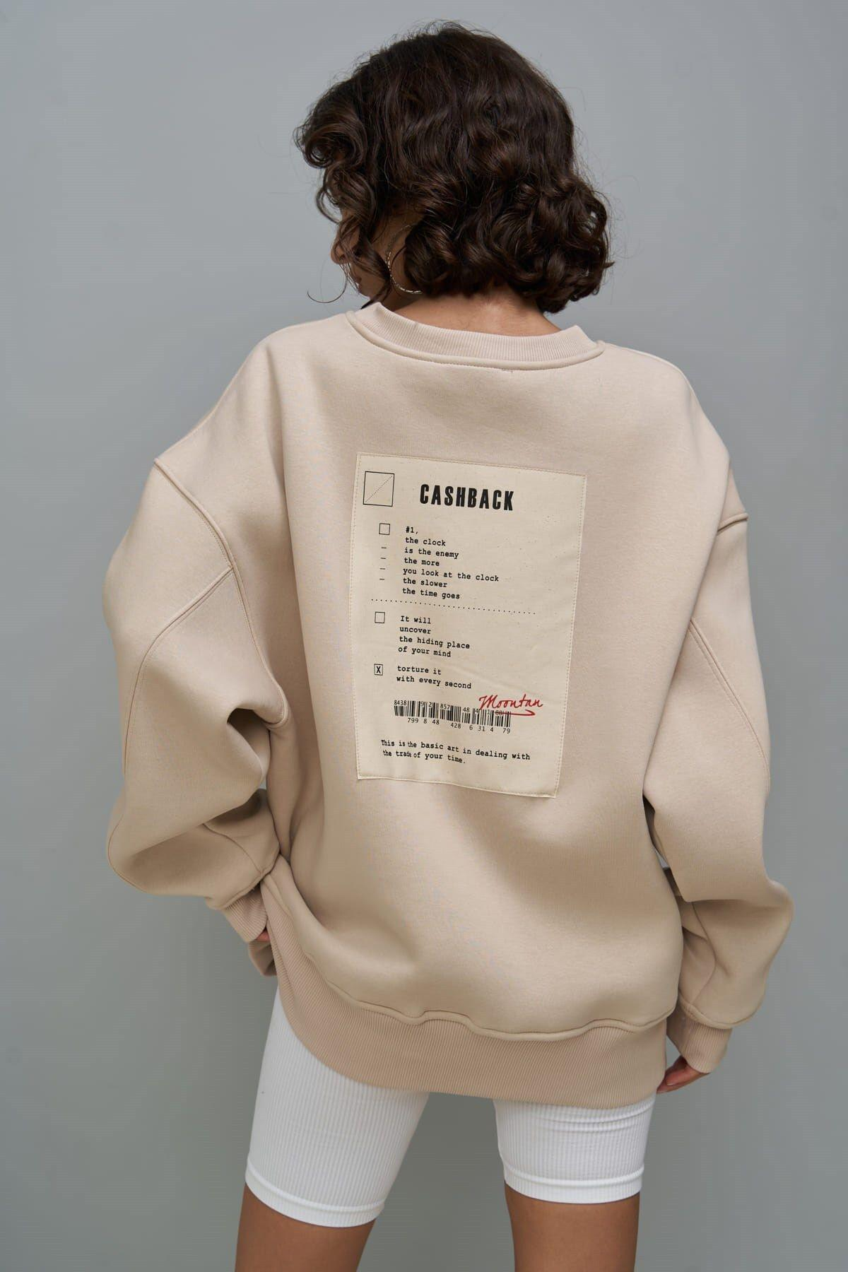 Cashback Beige Oversize Sweatshirt