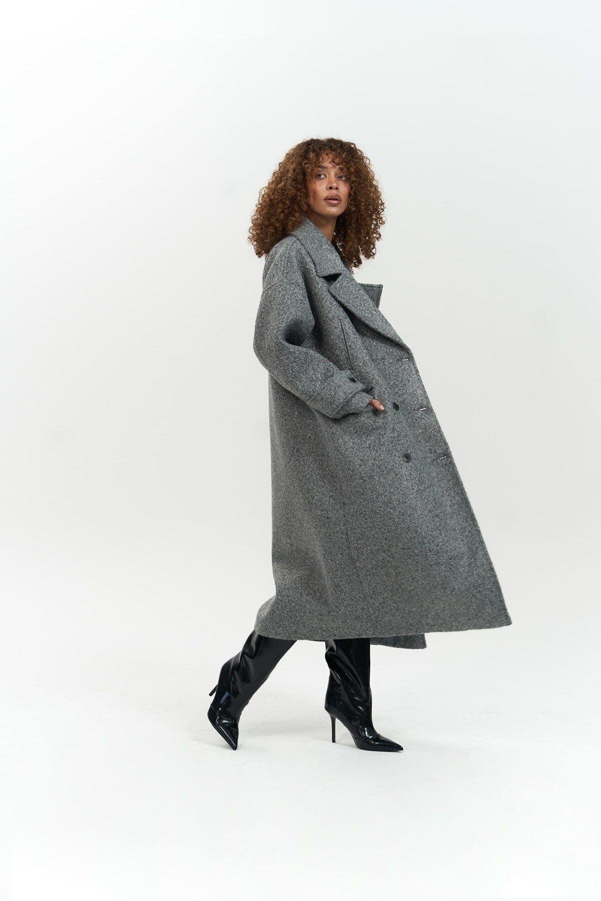 Denny Anthracite Oversize Coat
