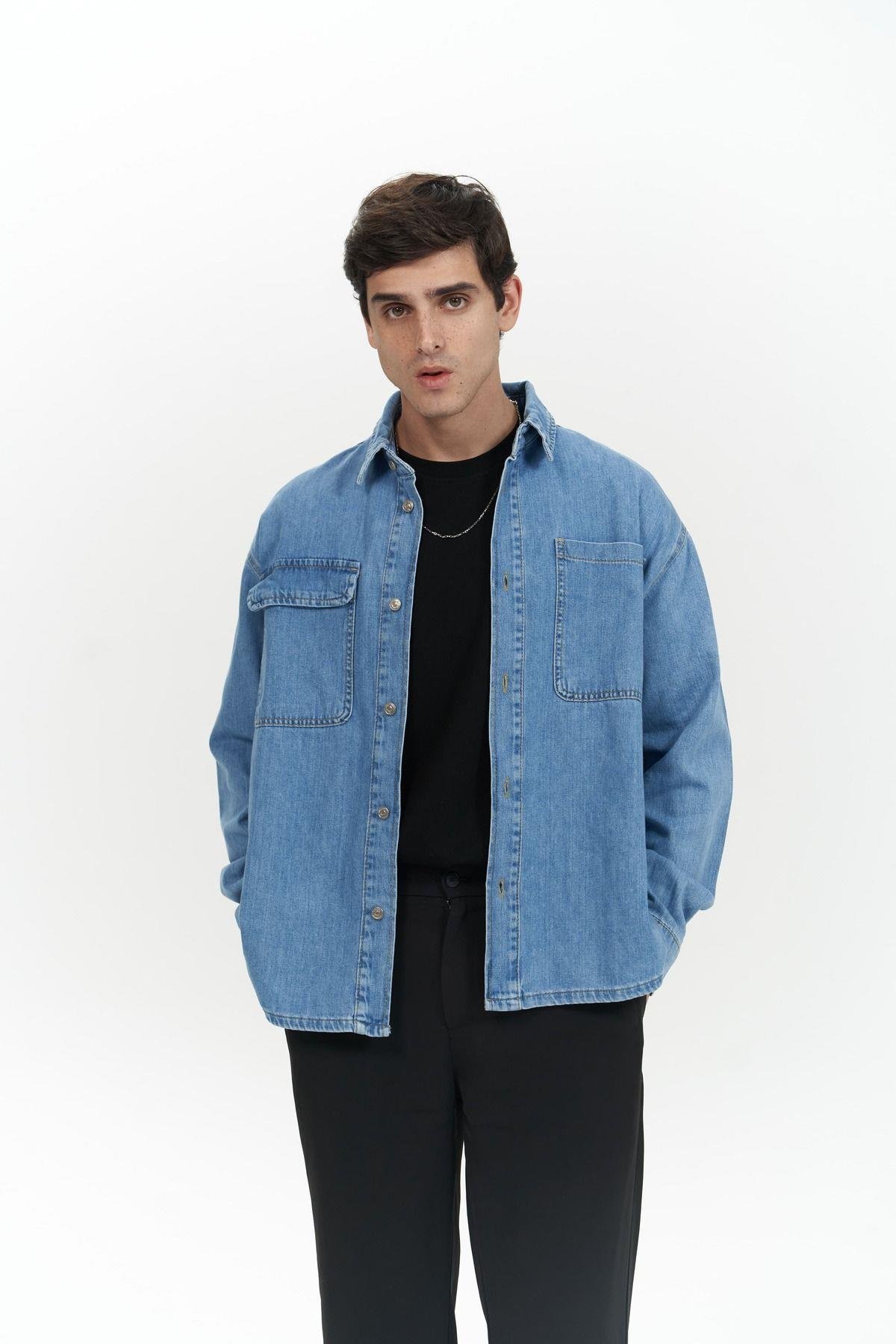 Ethan Unisex Blue Denim Shirt