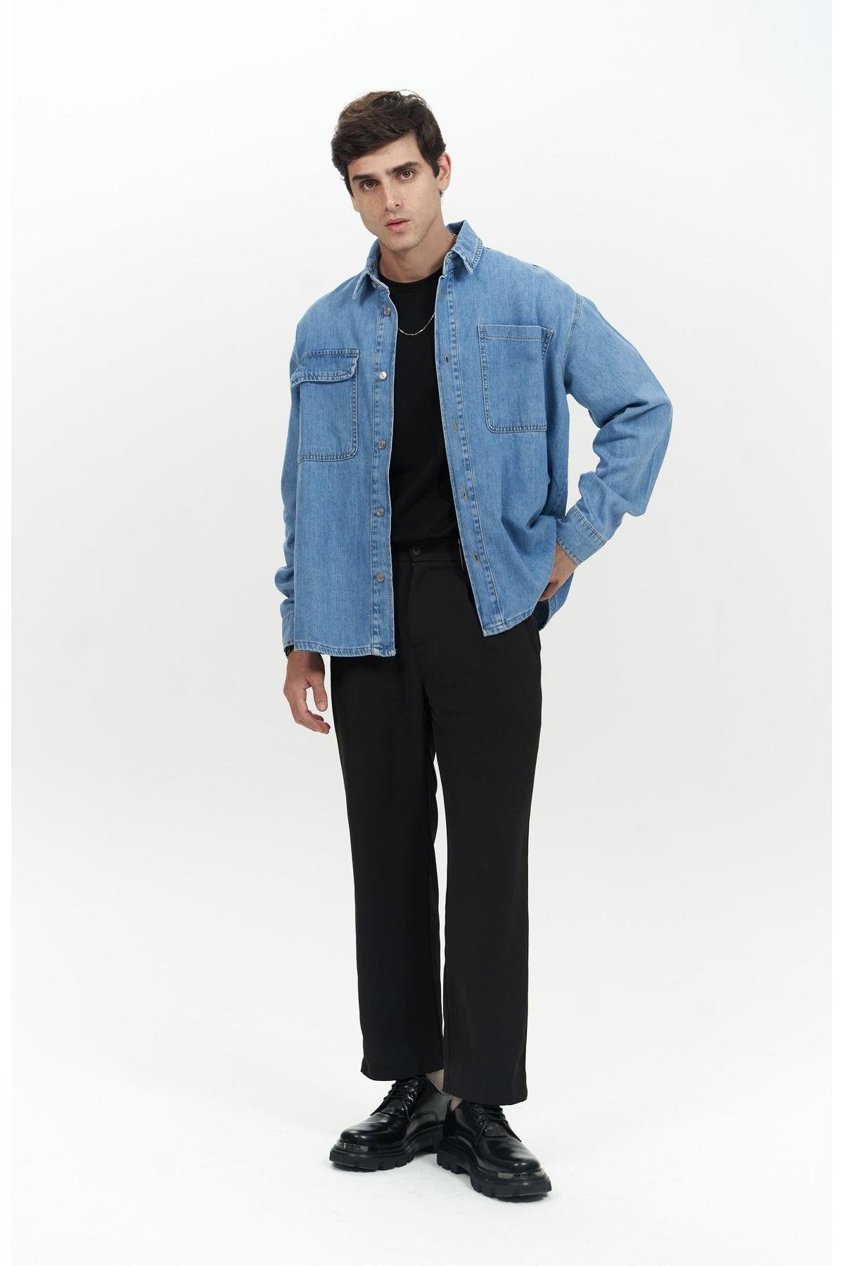 Ethan Unisex Blue Denim Shirt