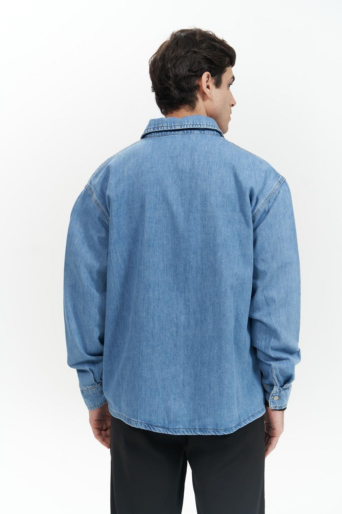 Ethan Unisex Blue Denim Shirt