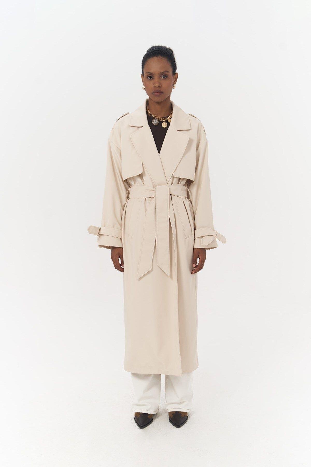 Mai Femme Light Beige Oversize Trenchcoat