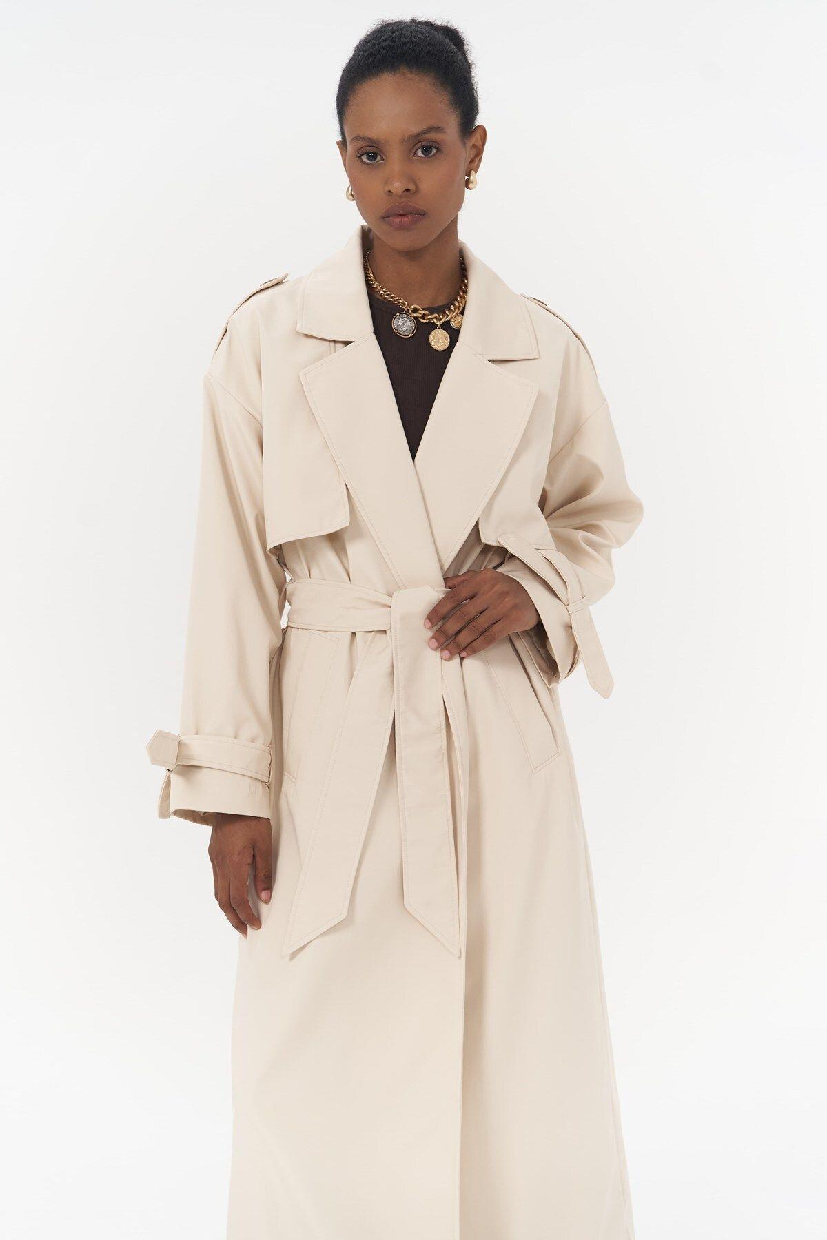 Mai Femme Light Beige Oversize Trenchcoat