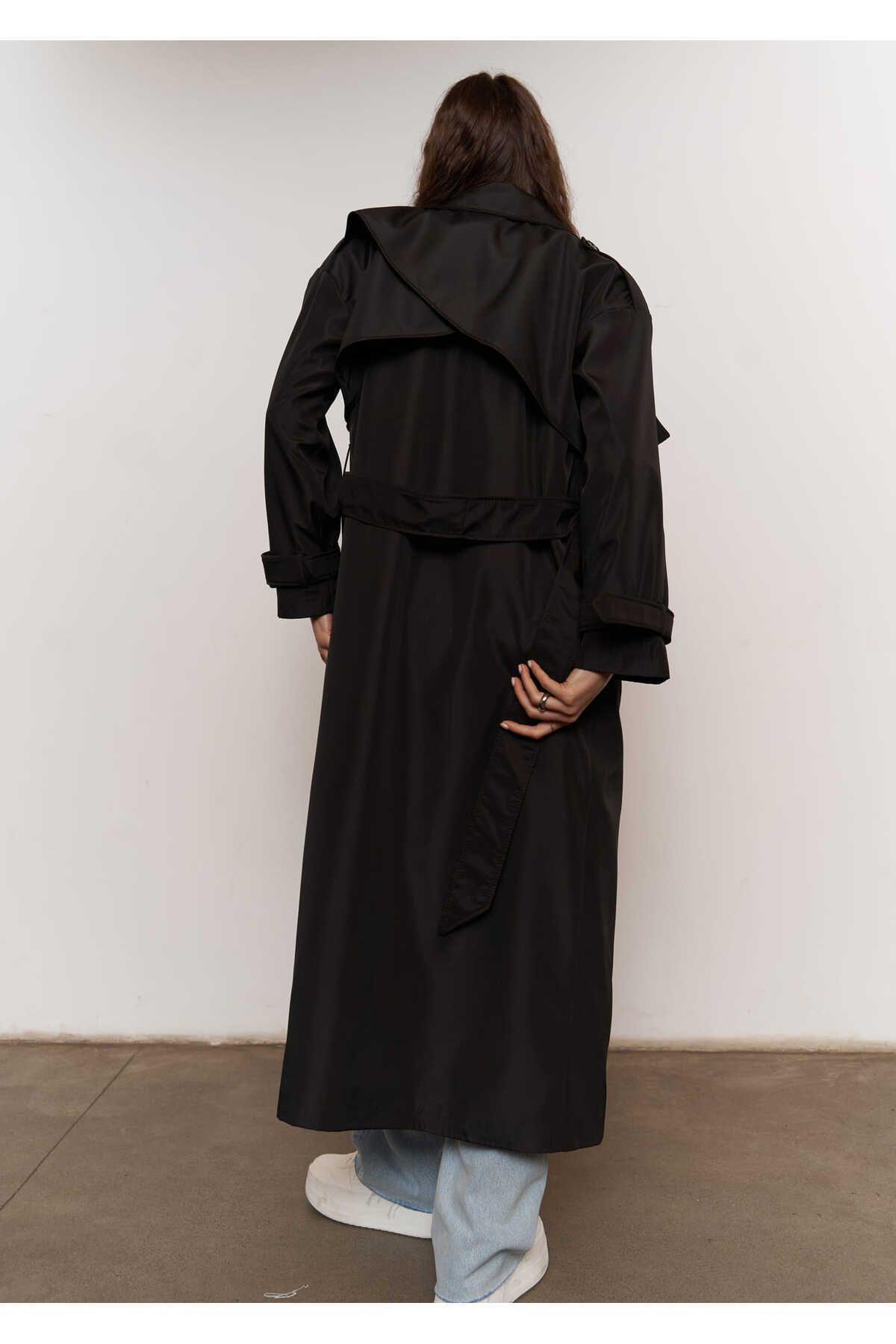 Mai Femme Black Oversize Trenchcoat