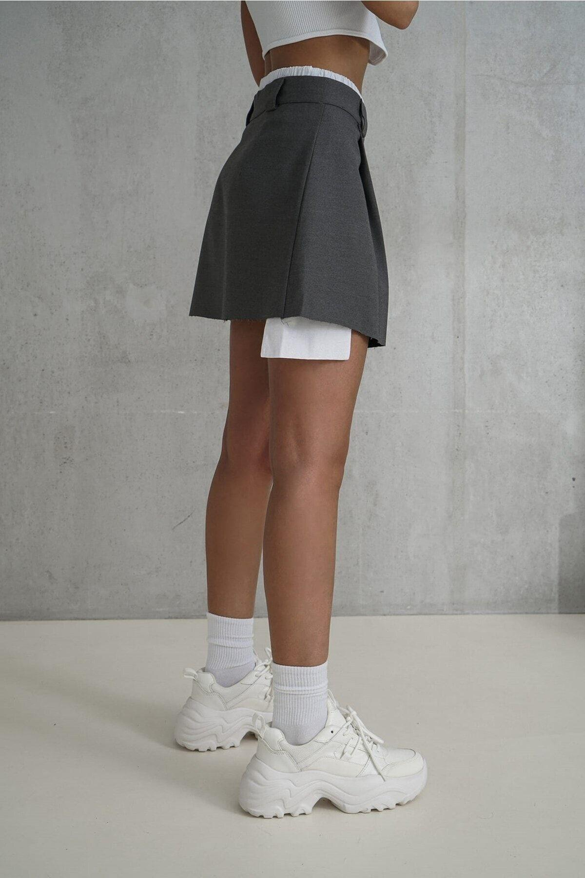 Gabbie Dark Gray Mini Skirt