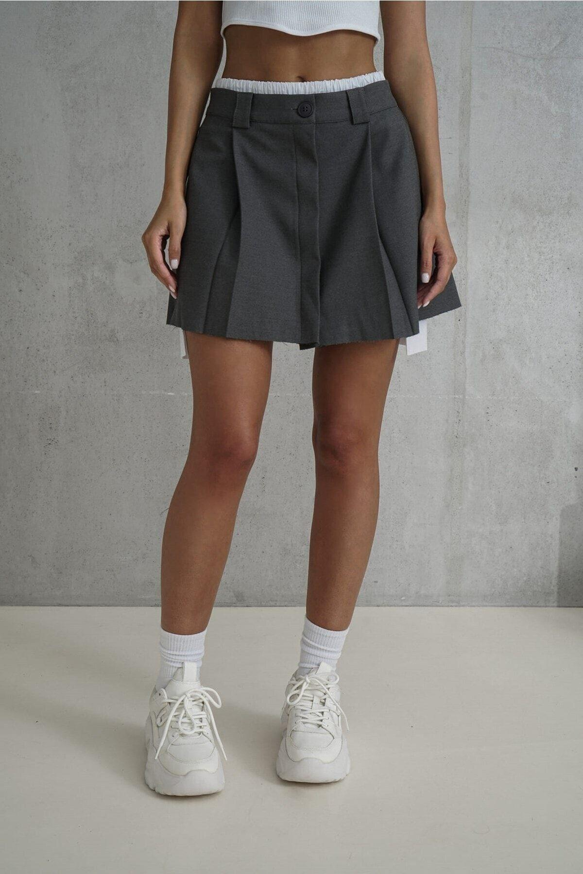 Gabbie Dark Gray Mini Skirt