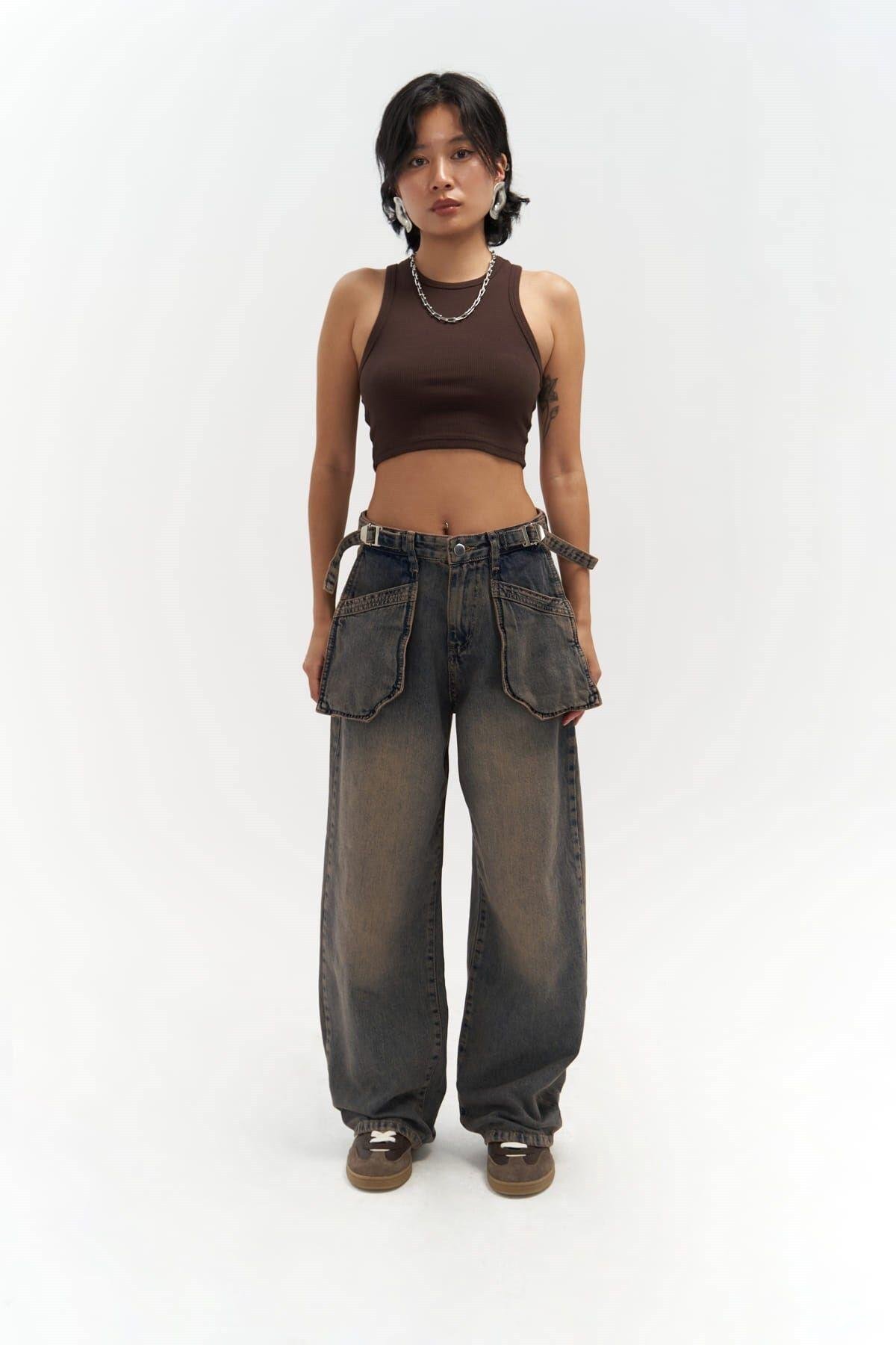 Gatlin Dirty Gray Jeans with Pocket Detail