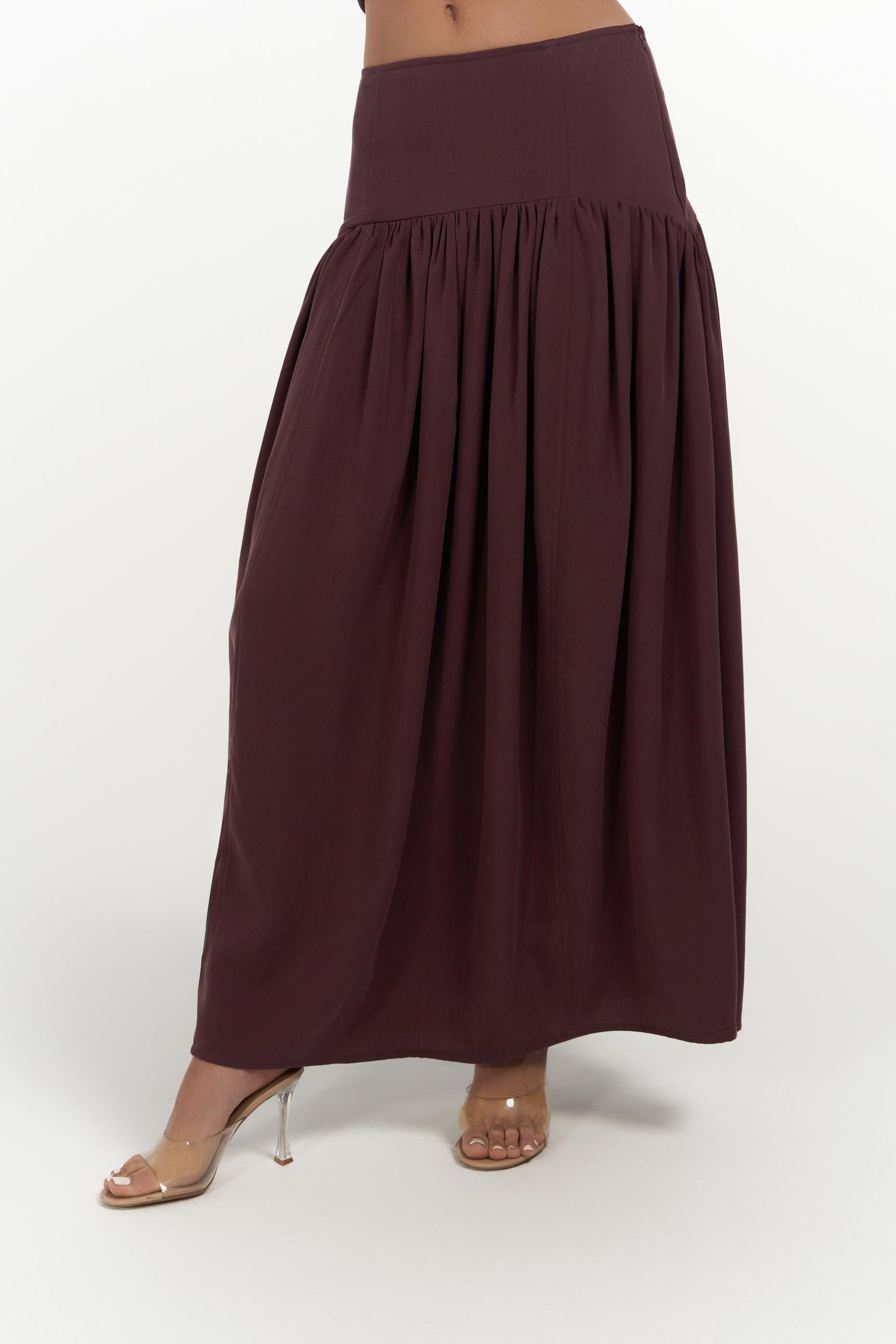 Ginevra Bordo Gömlek Etek Takım