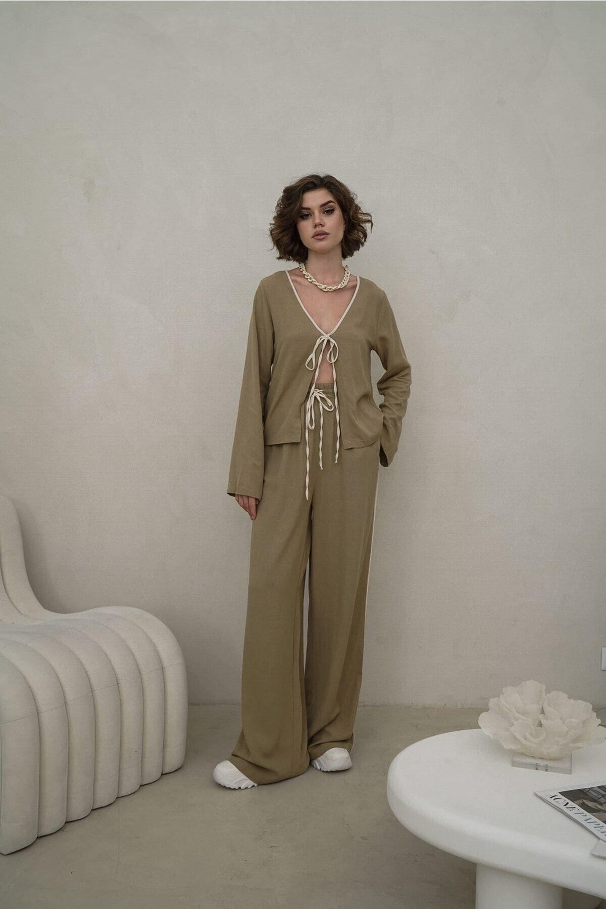 Bohemai Hazel Khaki Two Piece Set