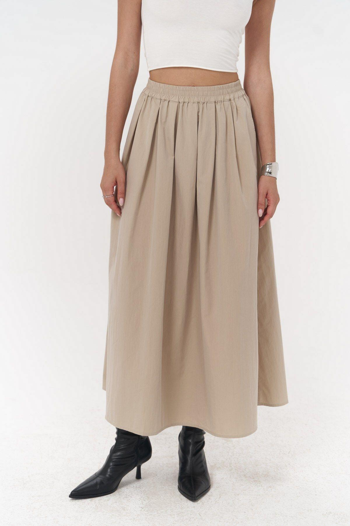 Ivory Beige Parachute Skirt