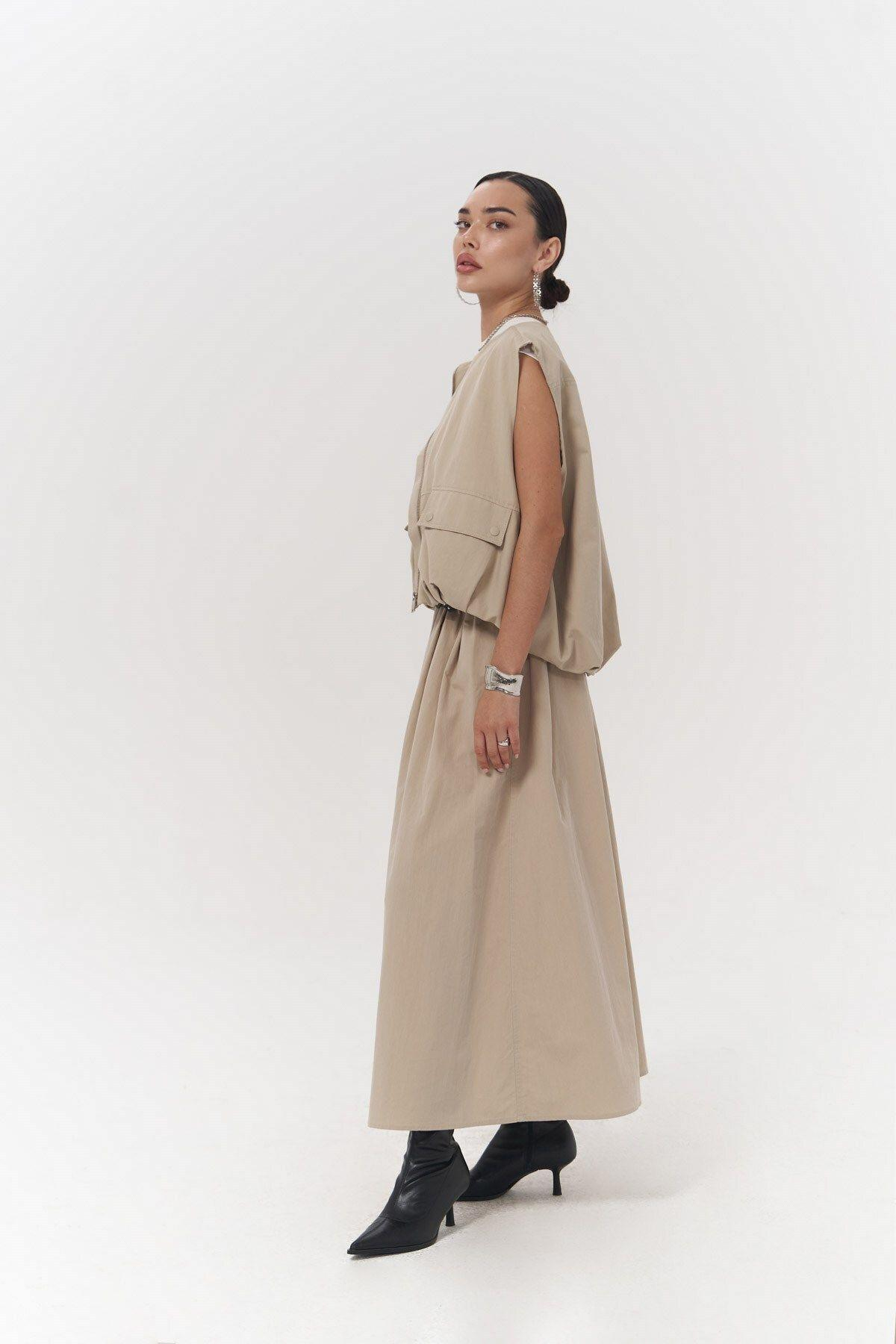 Ivory Beige Parachute Skirt