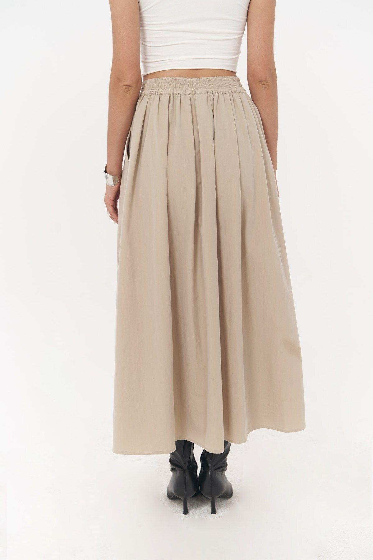 Ivory Beige Parachute Skirt