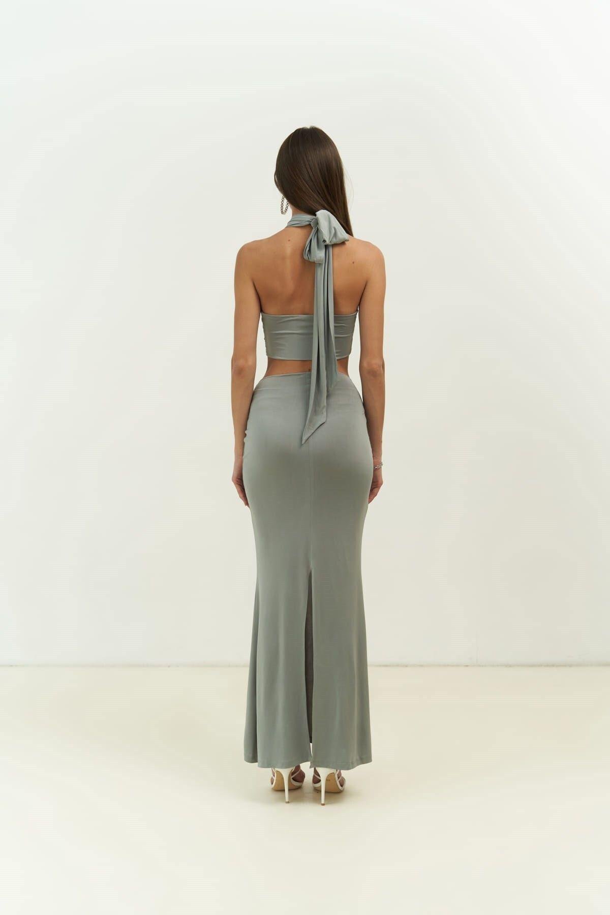 Jolie Almond Green Crop & Skirt Set