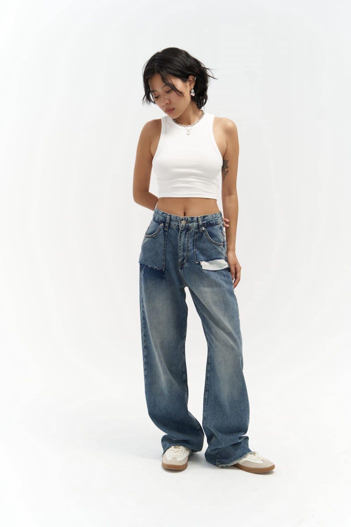  Kai Blue Jeans with Pocket Detail