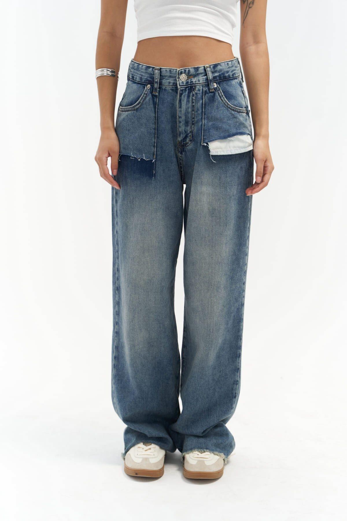  Kai Blue Jeans with Pocket Detail