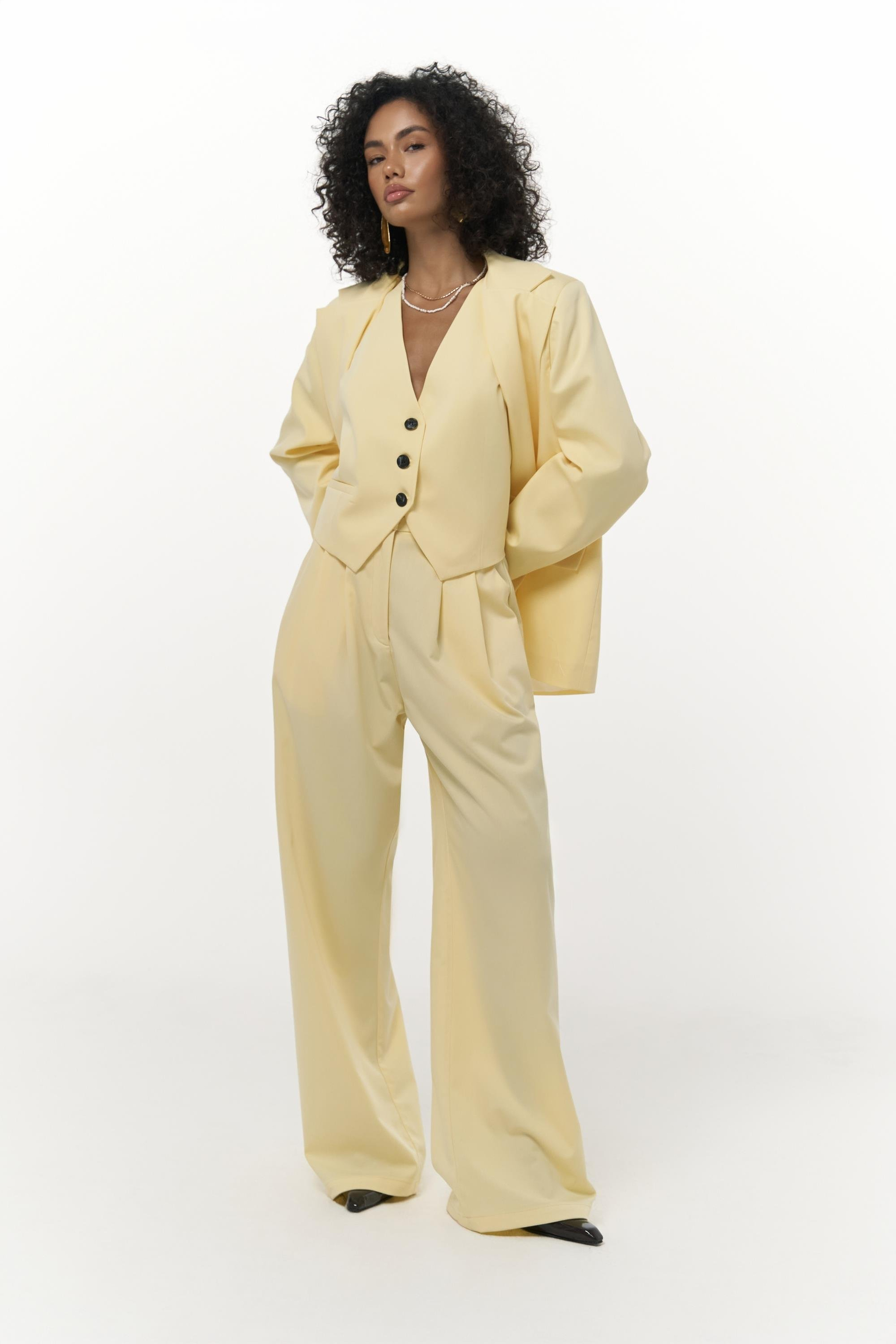 Kaylee Sarı Palazzo Pantolon