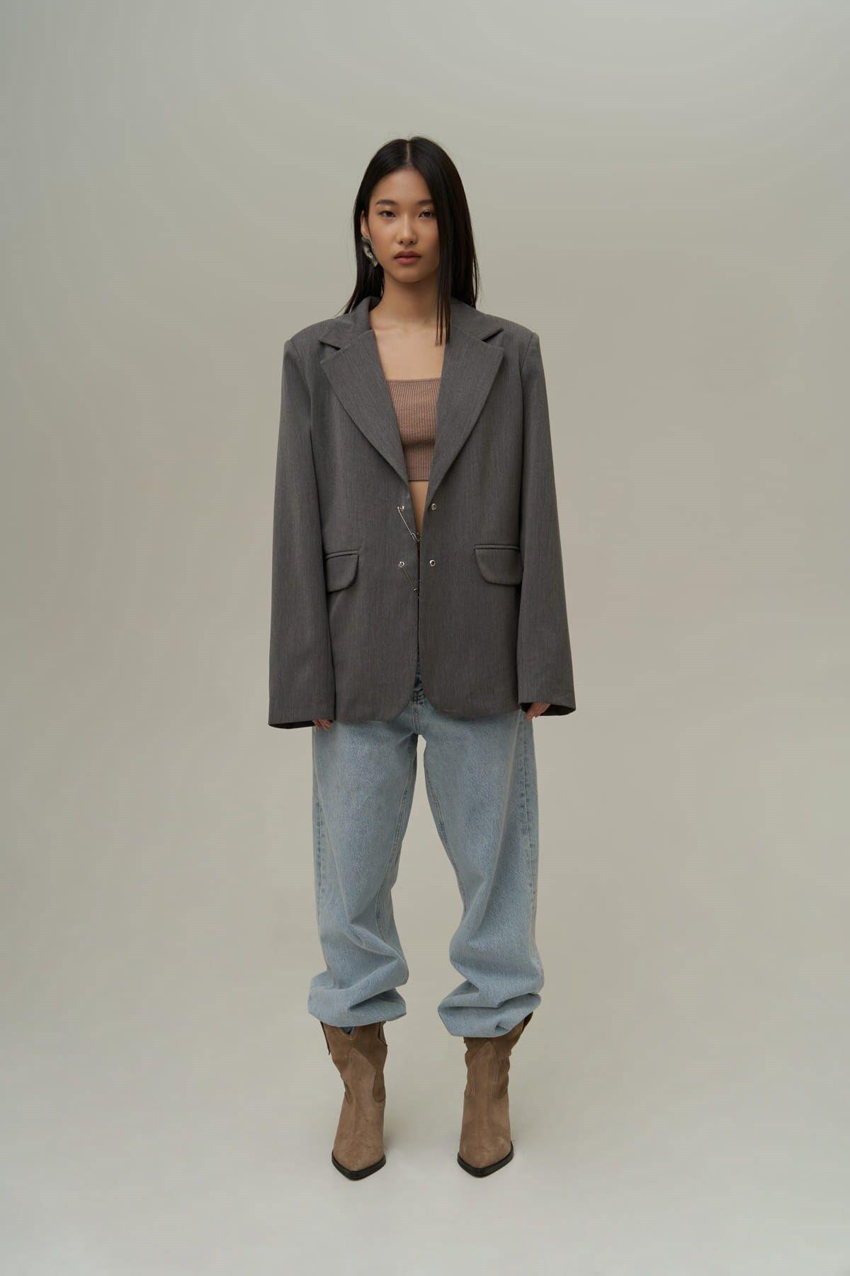 Mai Collection Lana Dark Gray Blazer