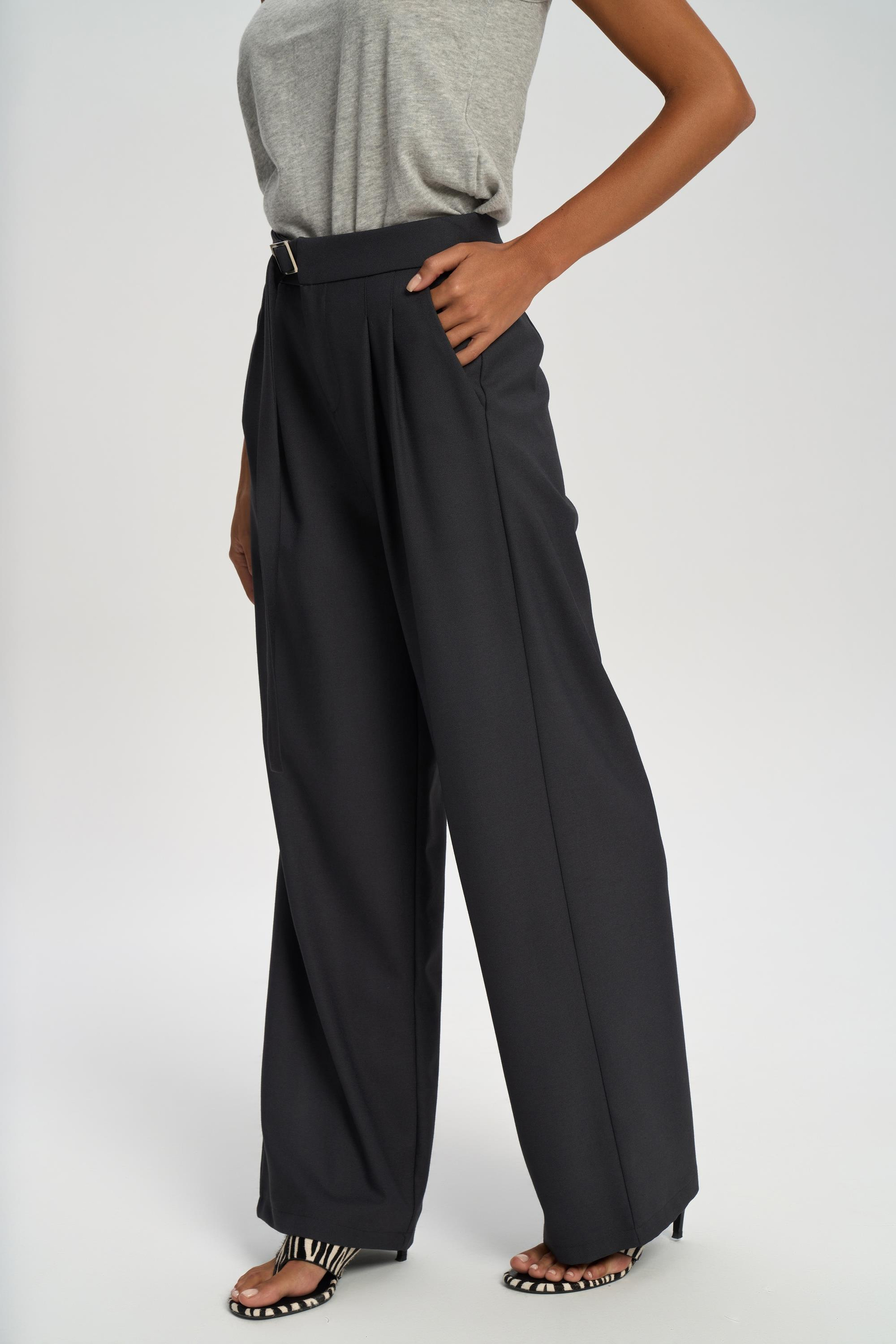 Letizia Belt Detail Charcoal Pants