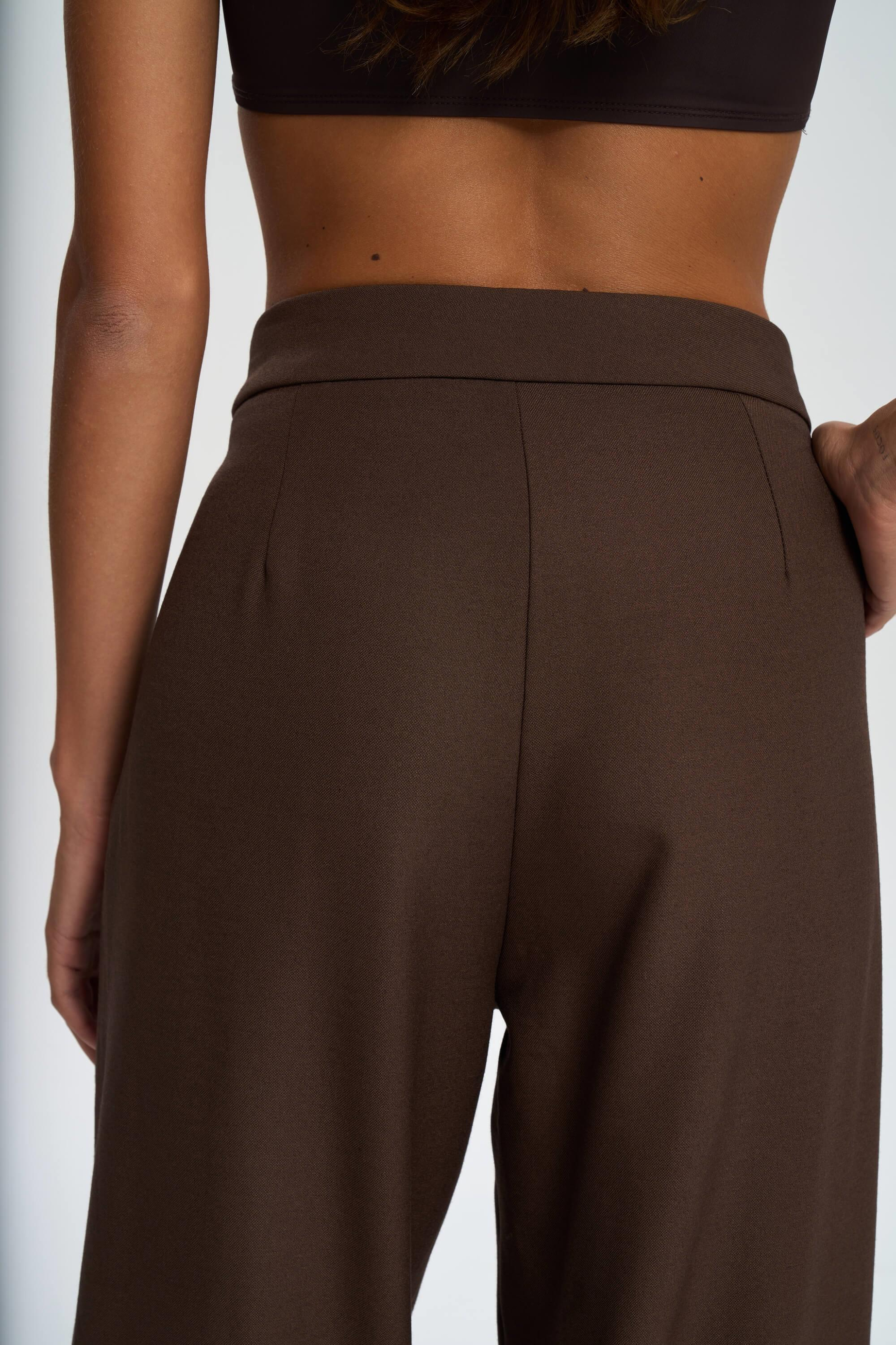 Letizia Belt Detail Brown Pants