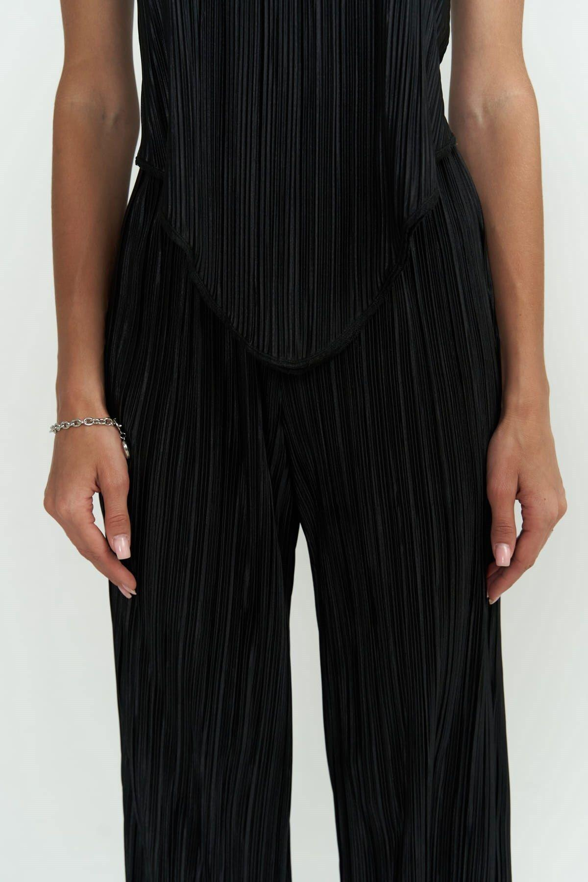 Lucia Black Blouse & Trousers Set