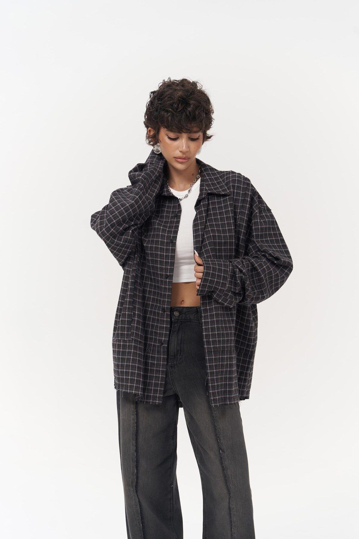 Roan Anthracite Oversize Unisex Shirt