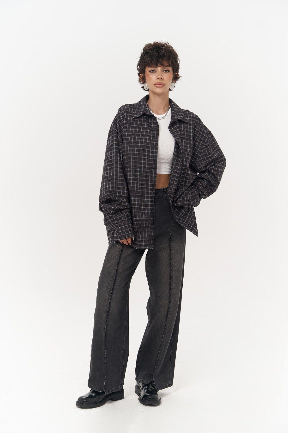 Roan Anthracite Oversize Unisex Shirt