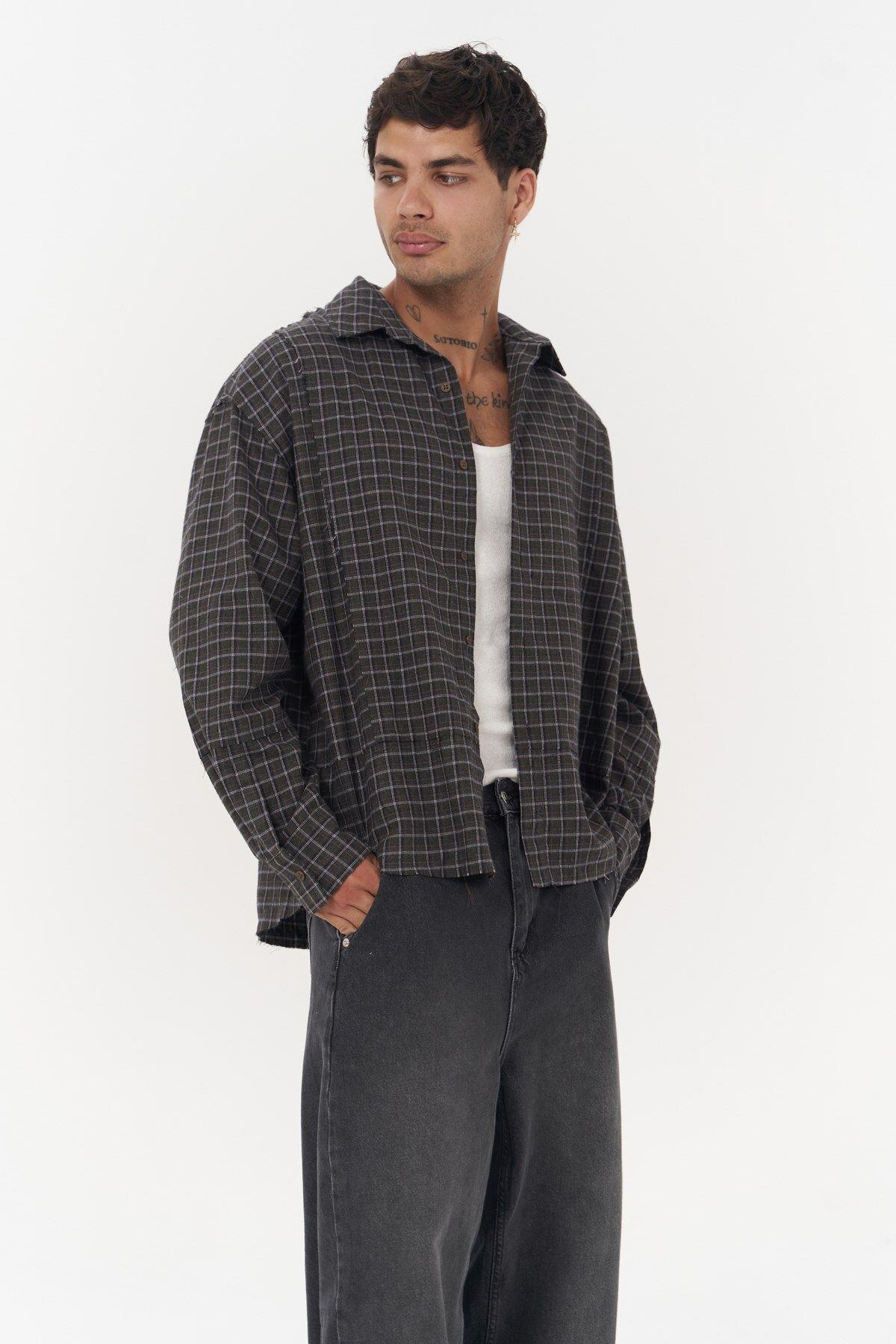 Roan Unisex Oversize Khaki Shirt