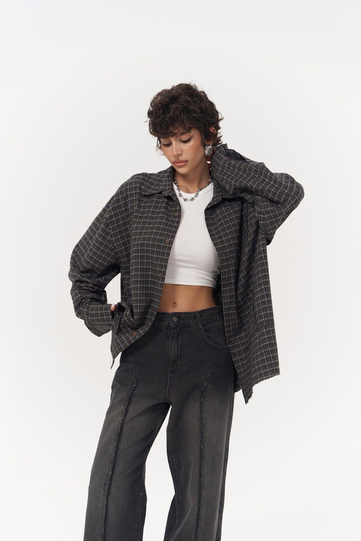 Roan Khaki Oversize Unisex Shirt