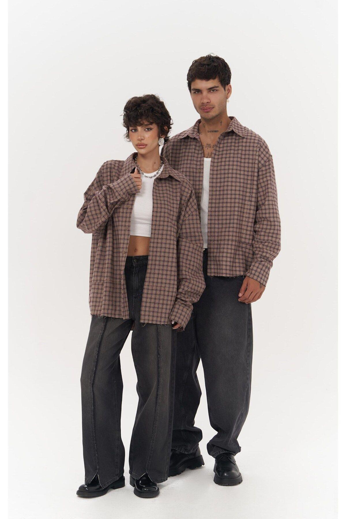 Roan Brown Oversize Unisex Shirt