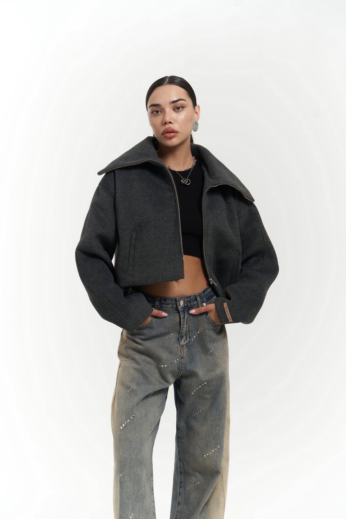 Maine Anthracite Short Jacket