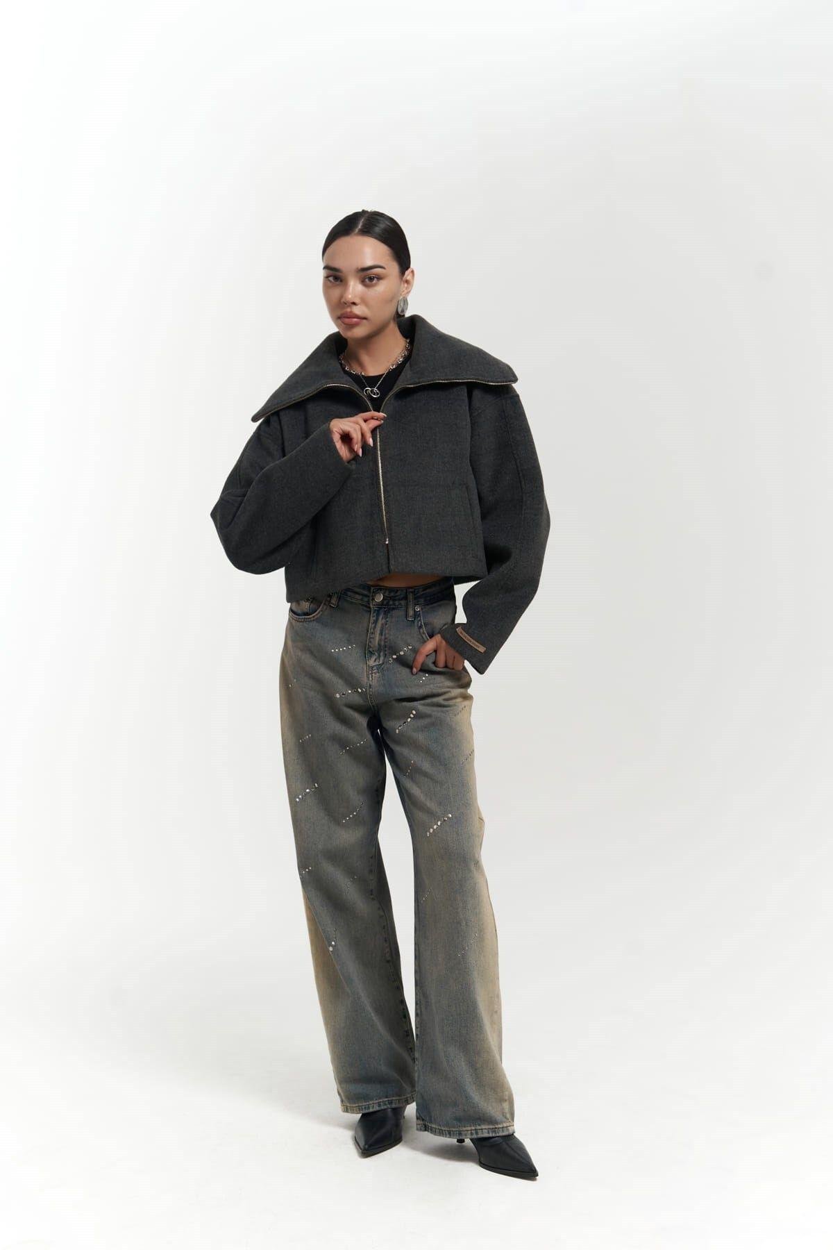 Maine Anthracite Short Jacket