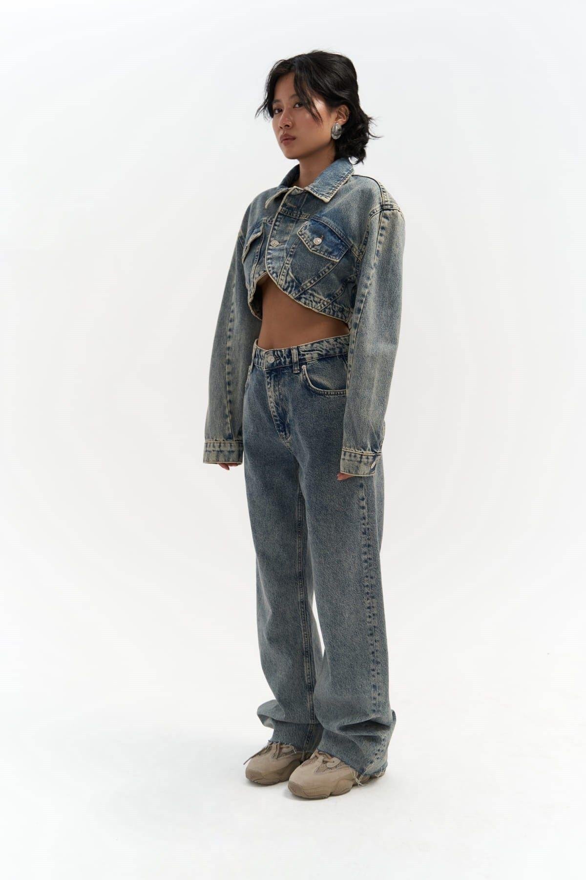 Marla Basic Dirty Green Jeans