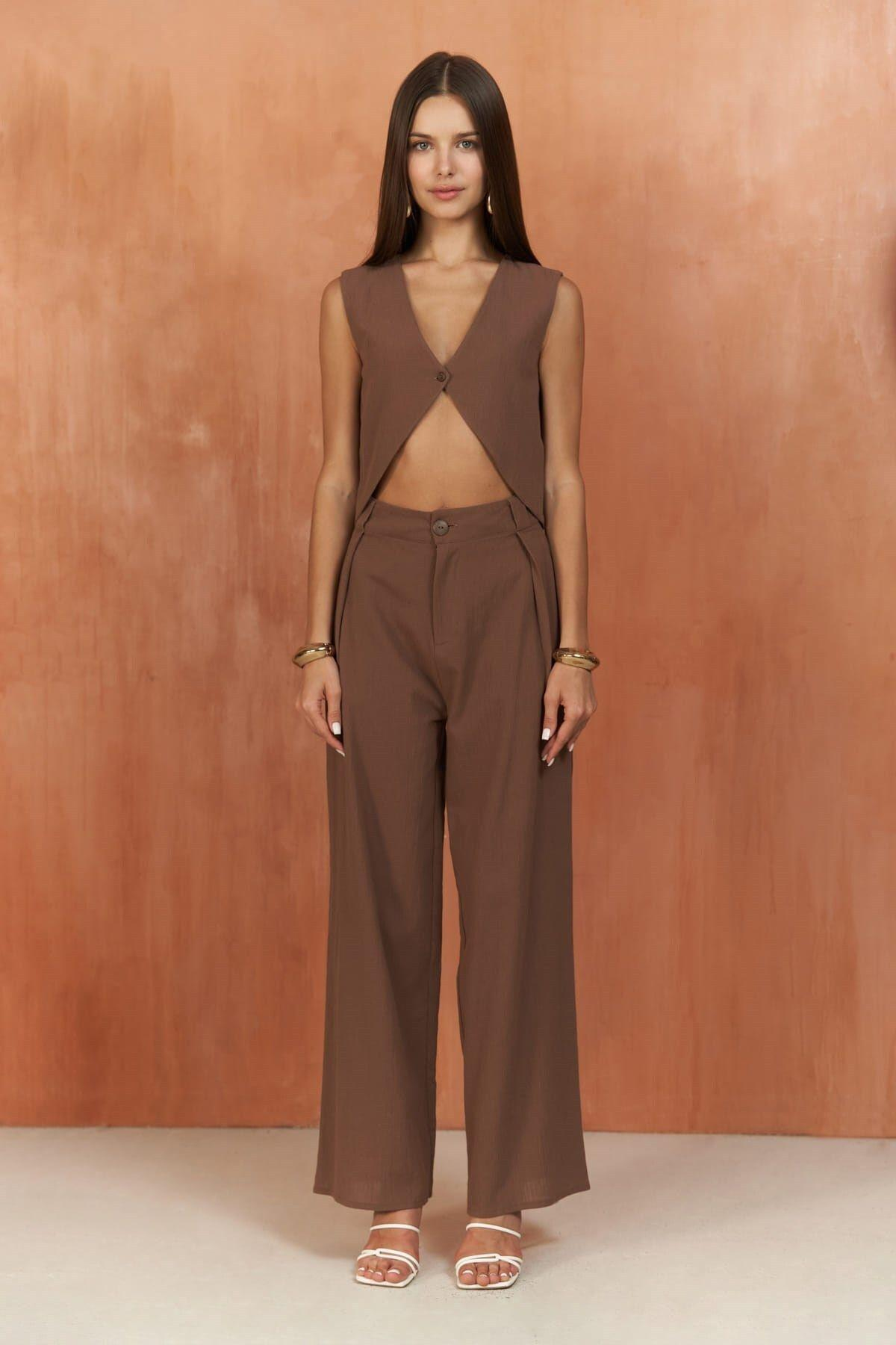 Montana Brown Vest & Pants Set