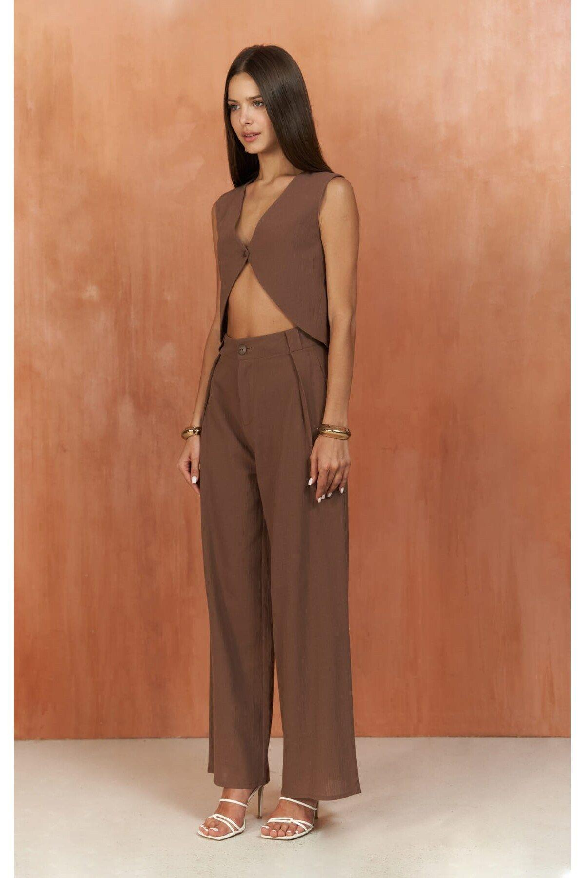 Montana Brown Vest & Pants Set