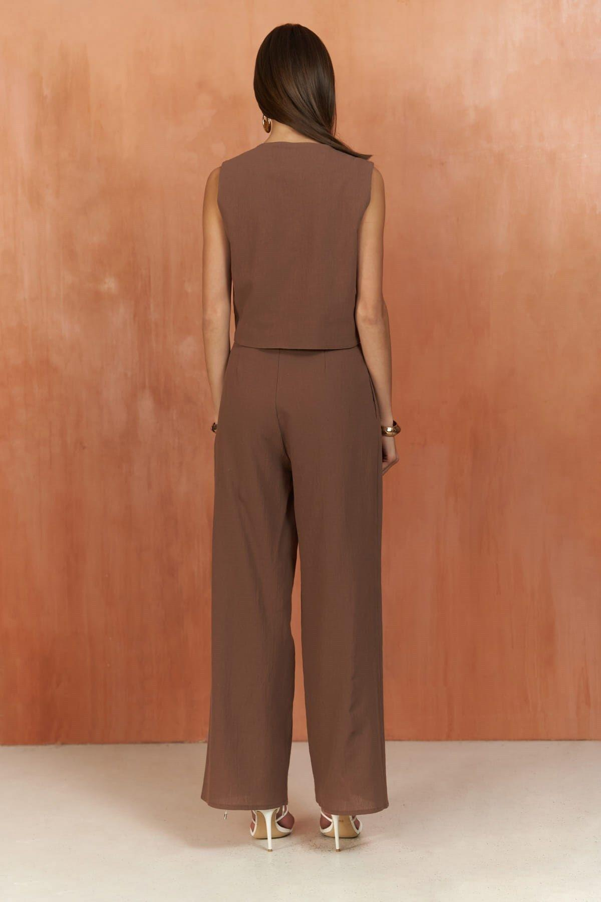 Montana Brown Vest & Pants Set