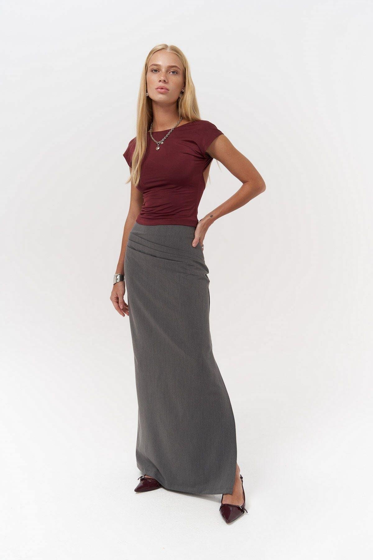 Nives Burgundy Crop with Open Back