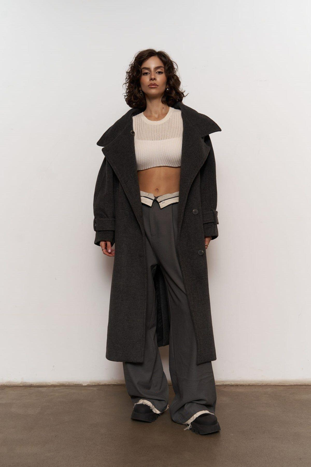 Mai Collection Onyx Dark Anthracite Coat