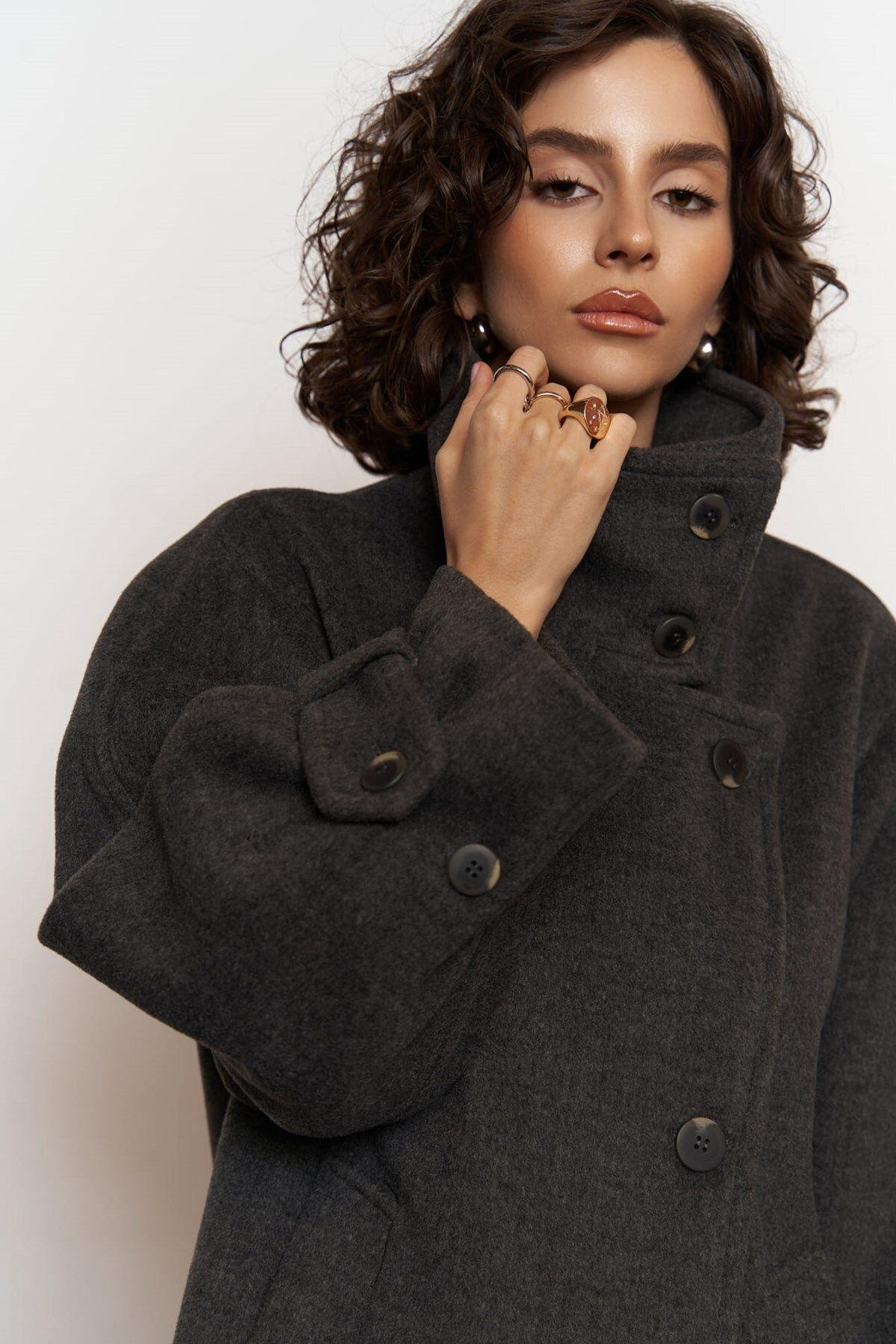 Mai Collection Onyx Dark Anthracite Coat