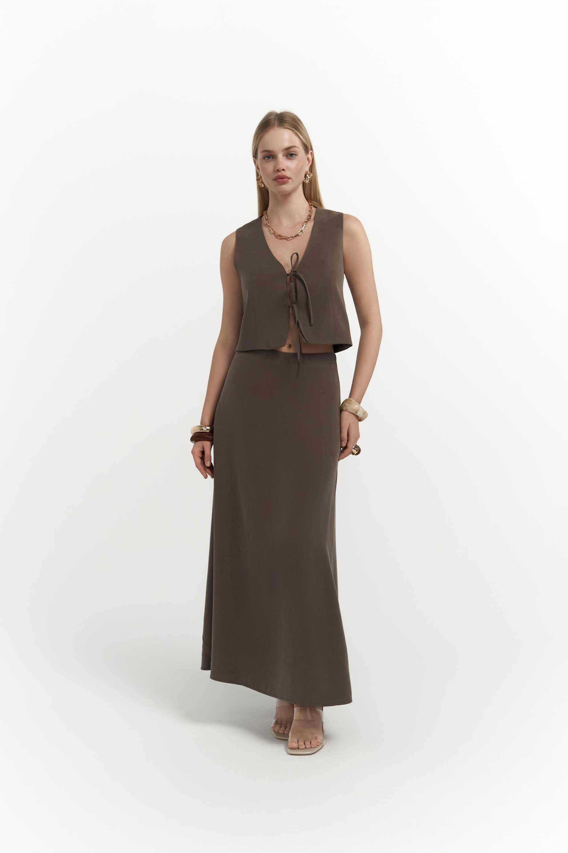 Orsha Kahve Yelek Etek Takım