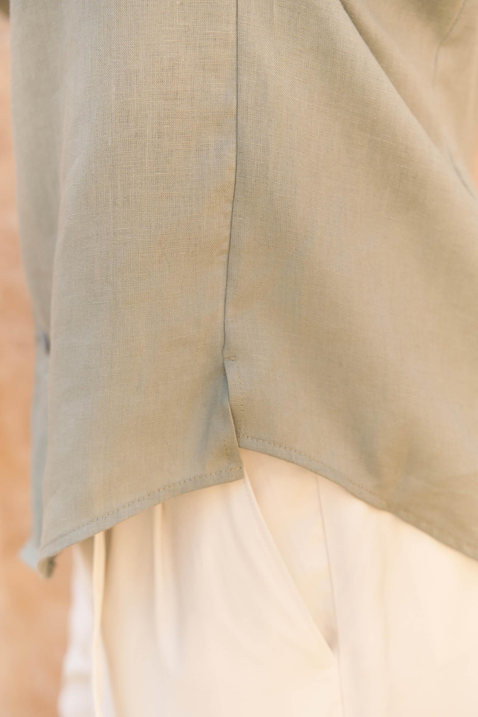 Ottavia Mint Keten Oversize Erkek Gömlek