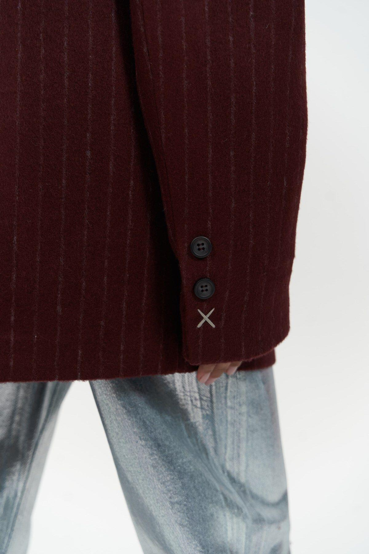 Peters Striped Blazer with Stitch Details