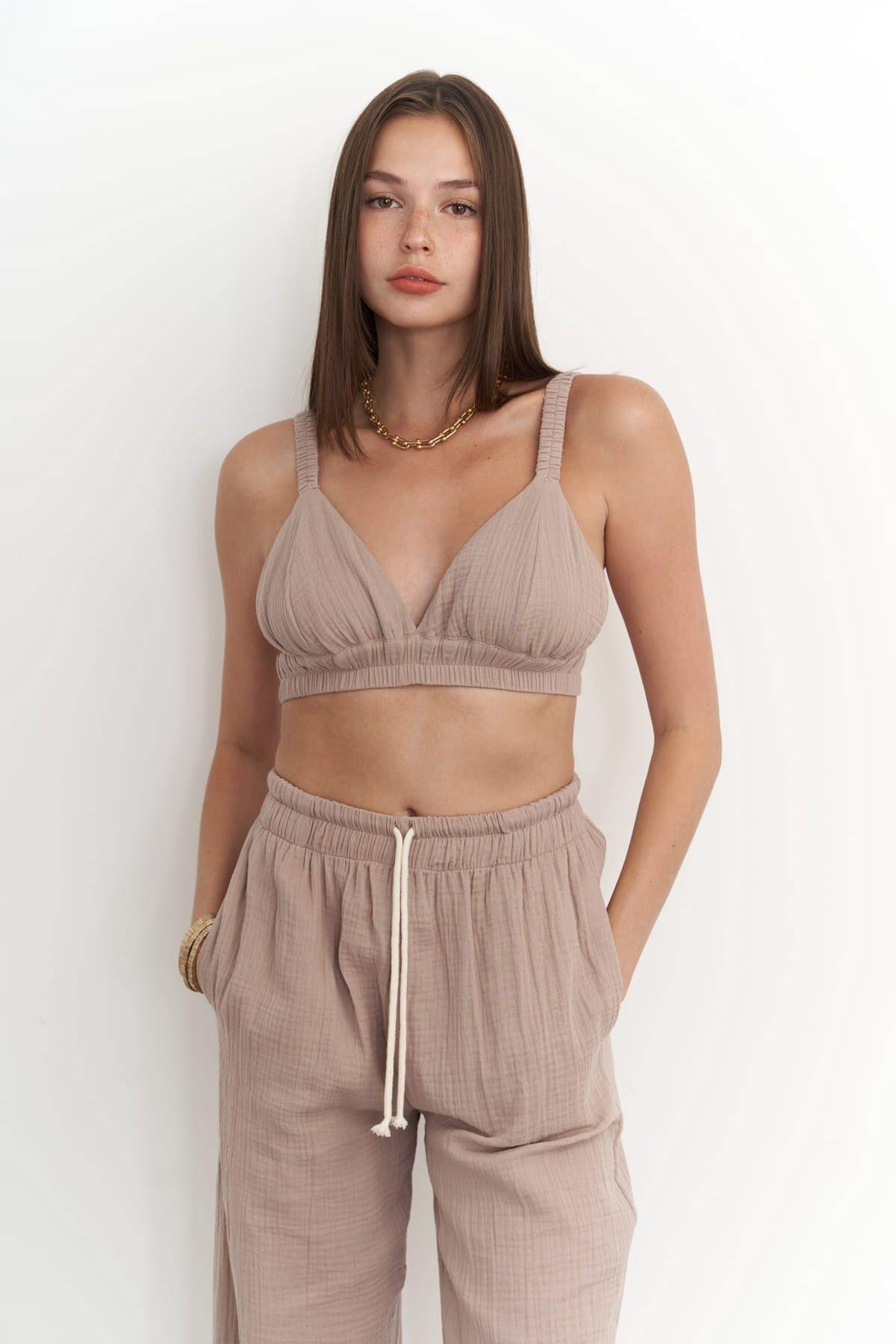 Reyna Light Brown Muslin 3 Piece Set