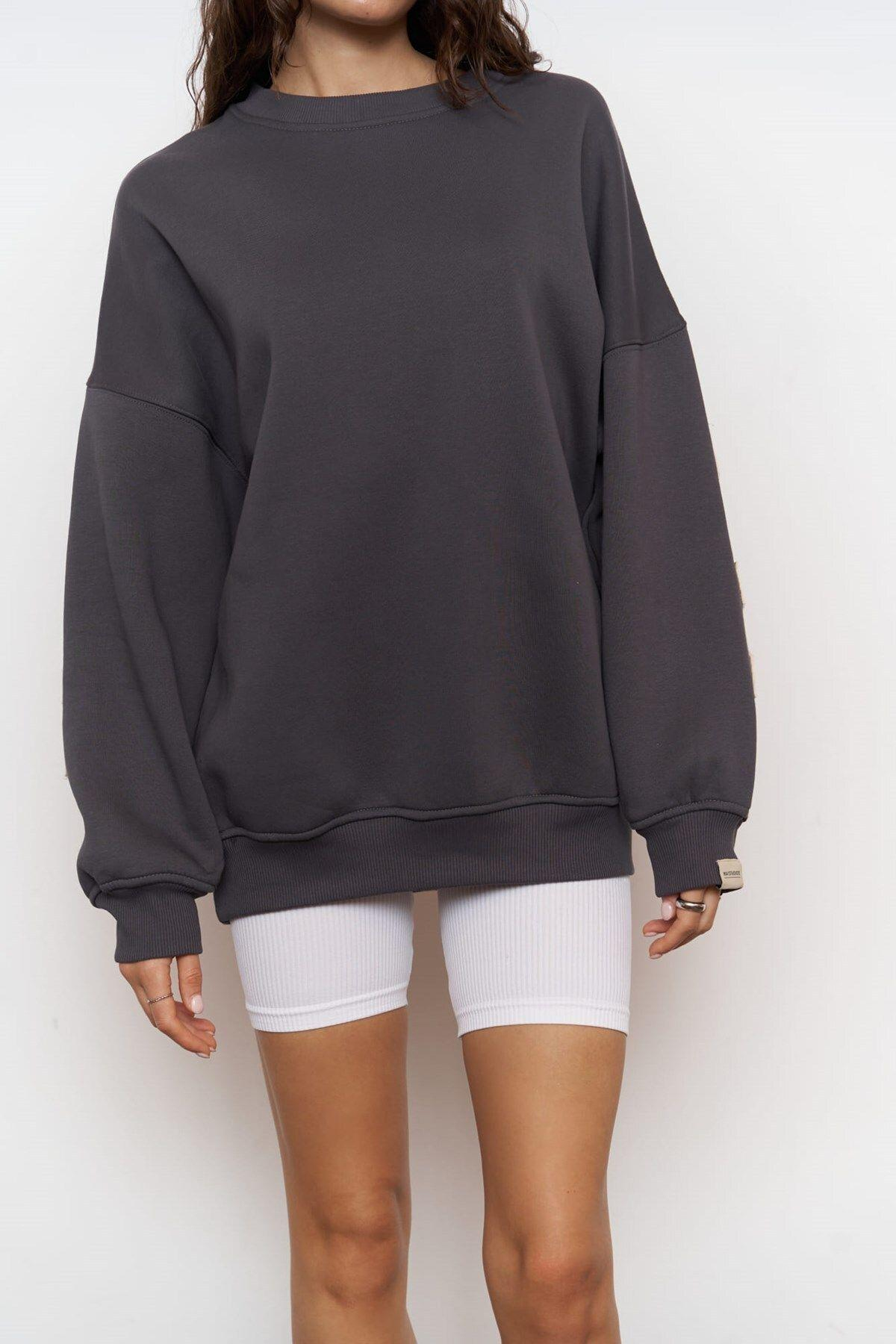 Saddle Mcllctn  Antrasit Oversize Sweatshirt