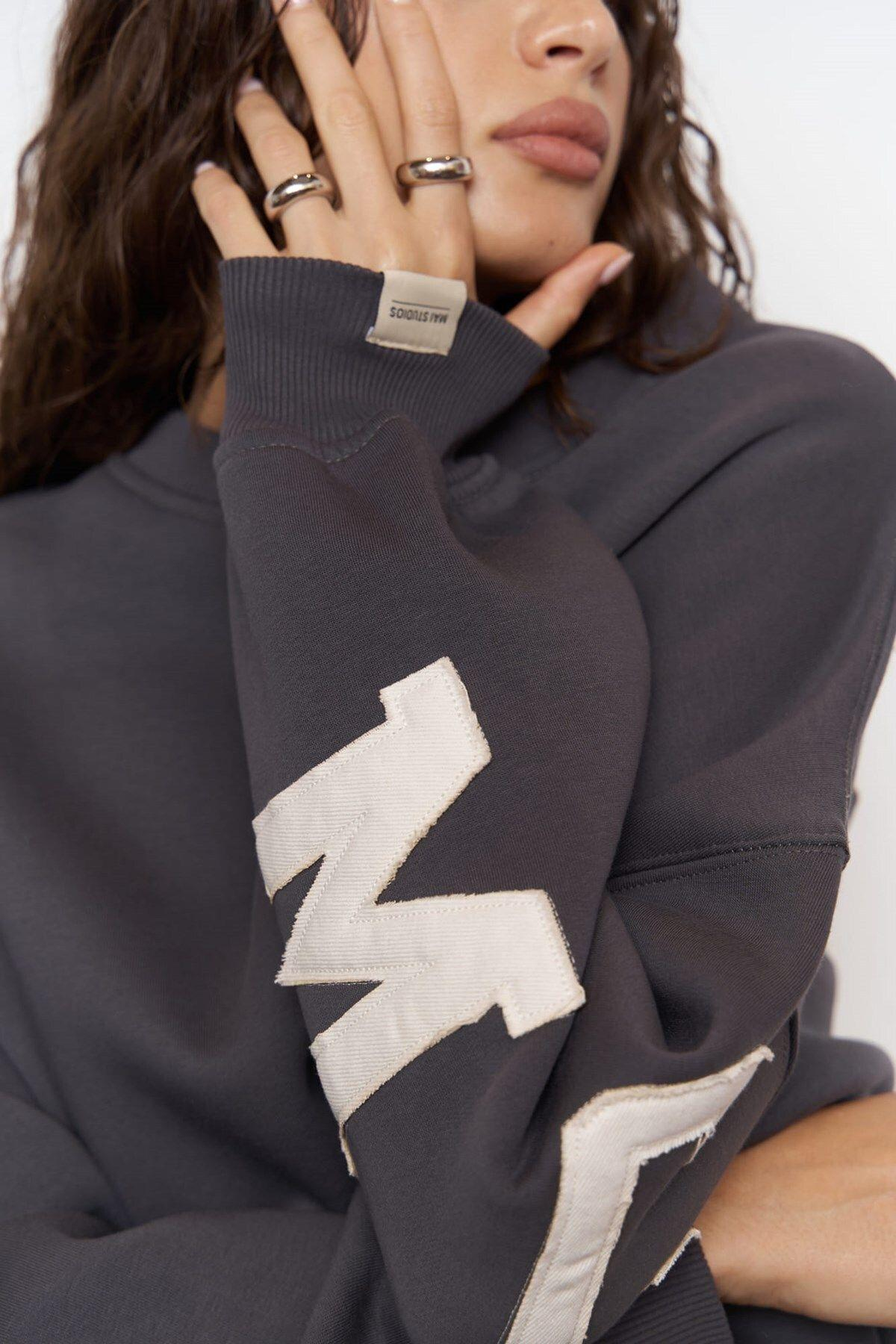 Saddle Mcllctn  Antrasit Oversize Sweatshirt
