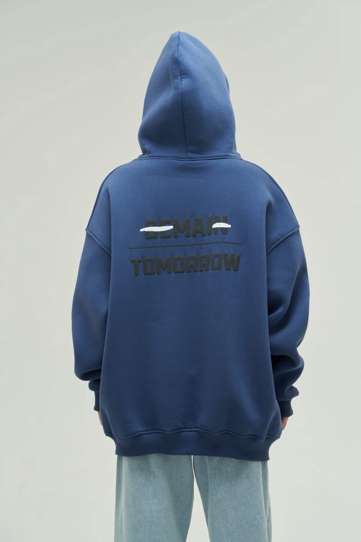 Mai Collection Tomorrow Indigo Hoodie Sweatshirt